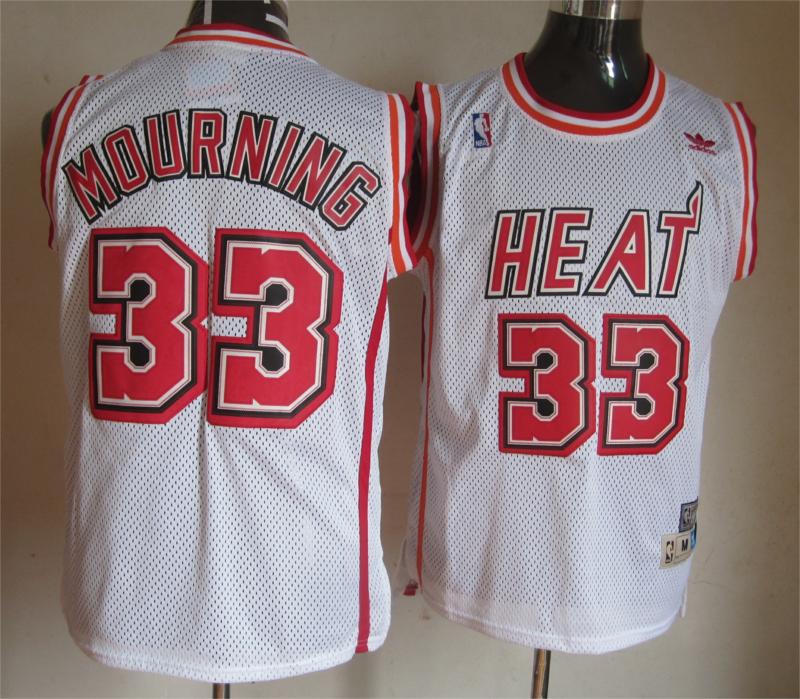  NBA Miami Heat 33 Alonzo Mourning Soul Swingman Home White Jersey